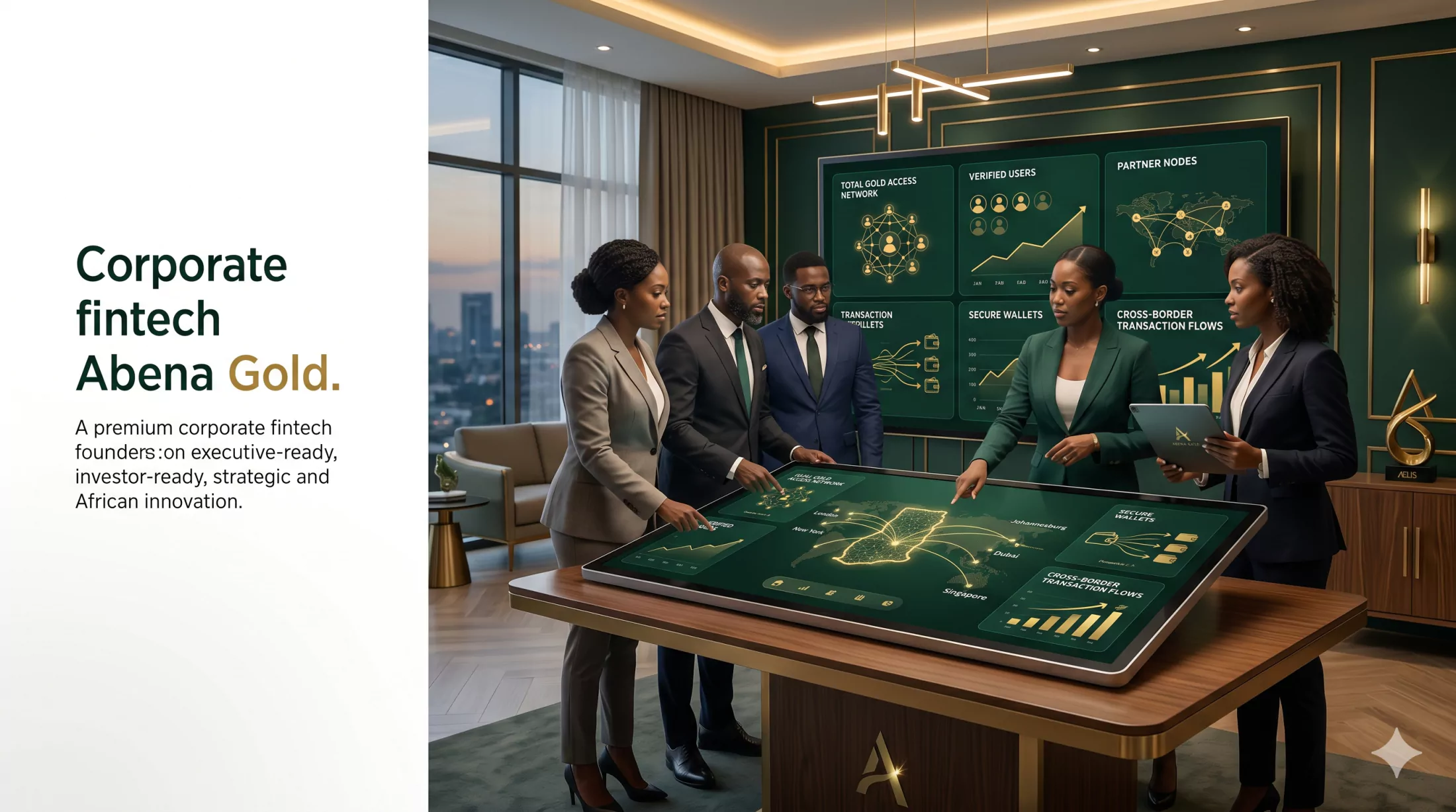 Strategic Abena Gold boardroom planning visual