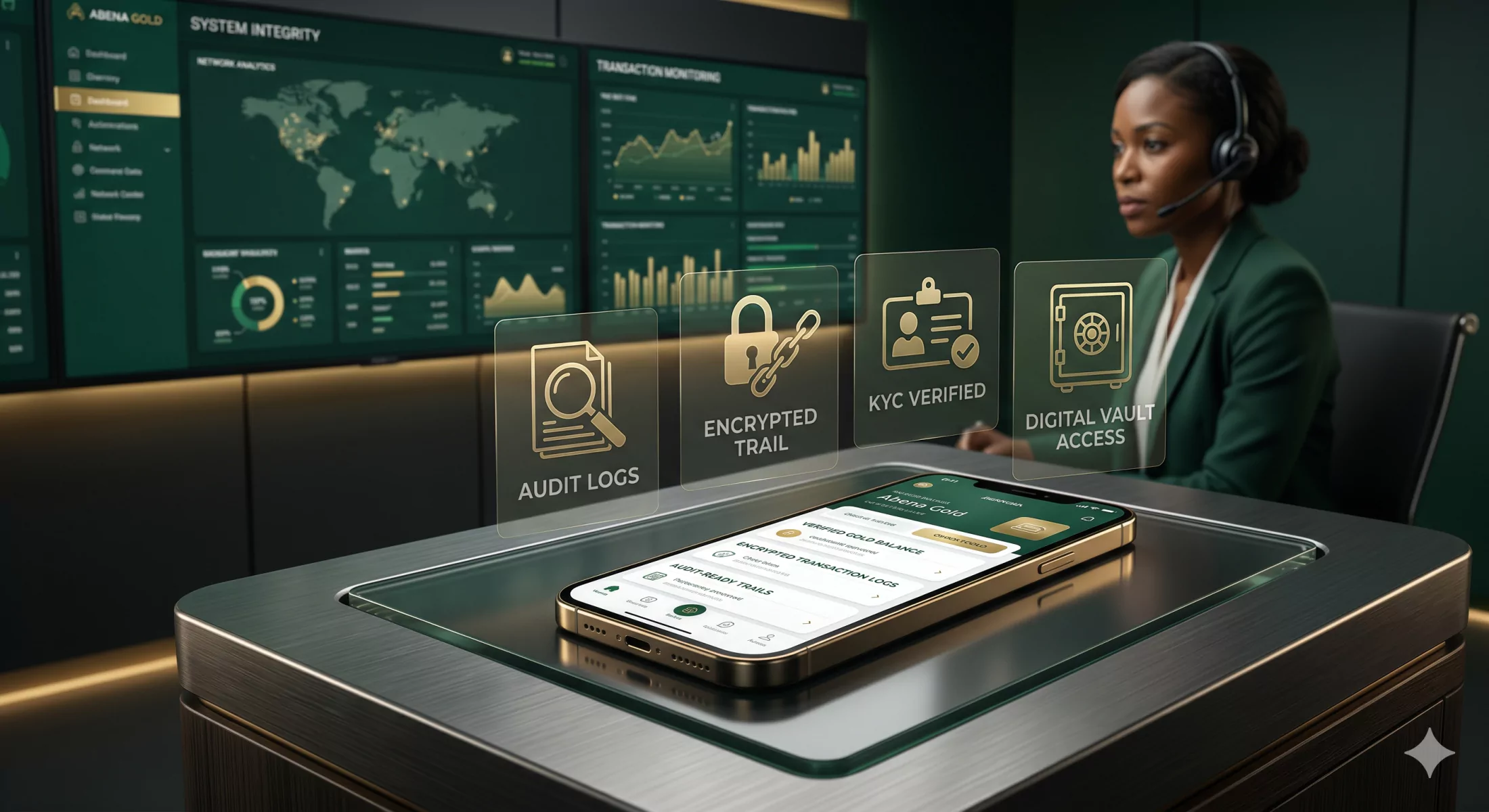 Secure digital vault and audit controls visual